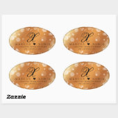 Elegant 7e 22e 49e Copper Wedding Jubileum Ovale Sticker (Vel)