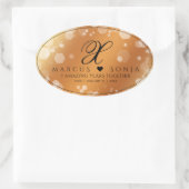 Elegant 7e 22e 49e Copper Wedding Jubileum Ovale Sticker (Tas)
