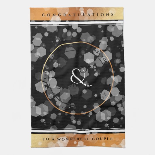 Elegant 7e 22e 49e Copper Wedding Jubileum Theedoek (Verticaal)