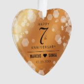 Elegant 7th Copper Wedding Jubileum Acryl Ornament (voorkant)