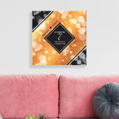 Elegant 7th Copper Wedding Jubileum Canvas Afdruk (Insitu (Woonkamer))