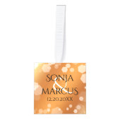 Elegant 7th Copper Wedding Jubileum Celebration Kubus Ornament (Voorkant)