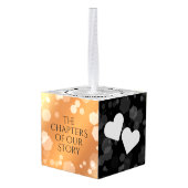 Elegant 7th Copper Wedding Jubileum Celebration Kubus Ornament (Achter hoekig)