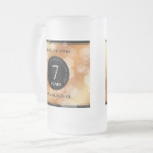 Elegant 7th Copper Wedding Jubileum Celebration Matglas Bierpul (Voorkant links)