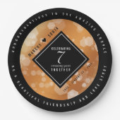 Elegant 7th Copper Wedding Jubileum Celebration Papieren Bordje (Voorkant)