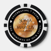 Elegant 7th Copper Wedding Jubileum Celebration Poker Chips (Voorkant)