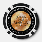 Elegant 7th Copper Wedding Jubileum Celebration Poker Chips (Achterkant)