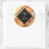Elegant 7th Copper Wedding Jubileum Celebration Ronde Sticker (Tas)