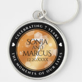 Elegant 7th Copper Wedding Jubileum Celebration Sleutelhanger (Voorkant)