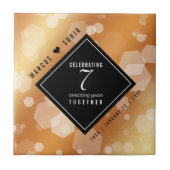 Elegant 7th Copper Wedding Jubileum Celebration Tegeltje (Voorkant)