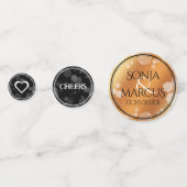 Elegant 7th Copper Wedding Jubileum Confetti (Achterkanten)