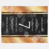 Elegant 7th Copper Wedding Jubileum Fleece Deken (Voorkant (Horizontaal))