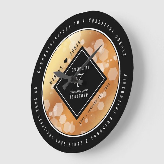 Elegant 7th Copper Wedding Jubileum Grote Klok (Hoek)