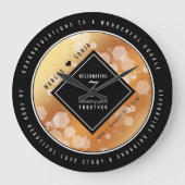 Elegant 7th Copper Wedding Jubileum Grote Klok (Voorkant)