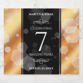 Elegant 7th Copper Wedding Jubileum Likeurfles Etiket (Enkel label)