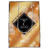 Elegant 7th Copper Wedding Jubileum Medium Cadeauzakje (Achterkant)