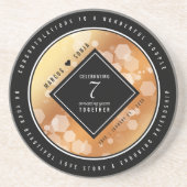 Elegant 7th Copper Wedding Jubileum Zandsteen Onderzetter (Voorkant)