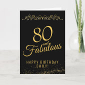 Elegant 80 and Fabulous Ornament 80th Birthday Kaart (Voorkant)