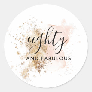 Elegant 80 en Fabulous, vrouw 80e verjaardag Ronde Sticker