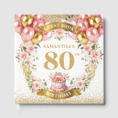 Elégant 80e anniversaire Livre d'hôtes Boho Blush  (Recto)