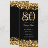 Élégant 80e anniversaire programme de fête d'or (Devant / Derrière)