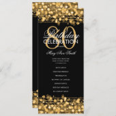 Élégant 80e anniversaire programme de fête Gold av (Devant / Derrière)