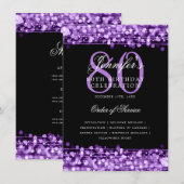 Élégant 80e anniversaire Programme de fête Menu po (Devant / Derrière)