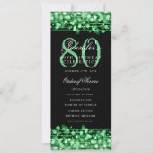Élégant 80e anniversaire Programme de fête Vert (Devant)