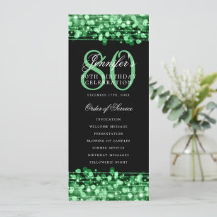 Élégant 80e anniversaire Programme de fête Vert