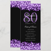 Élégant 80e anniversaire programme fête violet (Devant / Derrière)