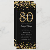 Élégant 80e anniversaire Programme Merci Or Noir (Devant / Derrière)