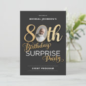 Élégant 80e anniversaire Surprise Party Programme (Debout devant)