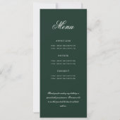 Élégant 80e Programme Gold Green Menu+Merci (Dos)