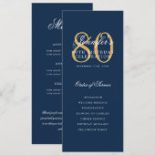 Elégant 80e Programme Gold Marine Menu+Merci (Devant / Derrière)