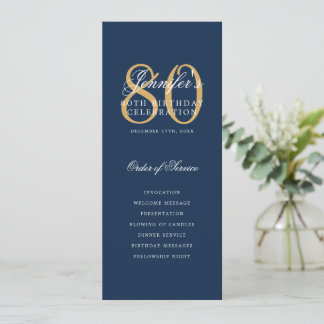 Elégant 80e Programme Gold Marine Menu+Merci