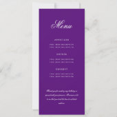 Élégant 80e Programme Gold Purple Menu+Merci (Dos)