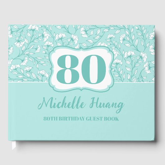 Elegant 80e verjaardag Gastenboek (Voorkant)