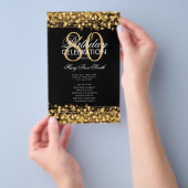 Elegant 80e verjaardag Programma Gold met menu (Hand)