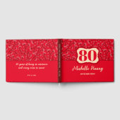 Elégant 80ème Anniversaire Livre d'Invité (RED) (Complet)