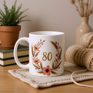 Elégant 80ème Anniversaire Mug pour grand-mère - B