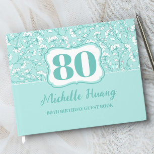 Elegant 80ste verjaardag gastboek gastenboek