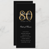 Elegant 80ste verjaardag programma Gold Black Beda (Voorkant / Achterkant)