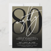 Elegant 80ste verjaardagsfeestje van Eighty Gold Kaart (Voorkant)