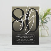 Elegant 80ste verjaardagsfeestje van Eighty Gold Kaart (Staand voorkant)