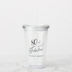 Elegant 80th Birthday Acryl Drinkbeker