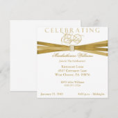 Elegant 80th Birthday Party Kaart (Voorkant / Achterkant)