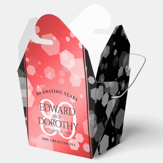 Elegant 80th Ruby Wedding Jubileum Bedankdoosjes (Geopend)