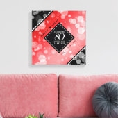 Elegant 80th Ruby Wedding Jubileum Celebration Canvas Afdruk (Insitu (Woonkamer))