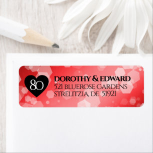 Elegant 80th Ruby Wedding Jubileum Celebration Etiket