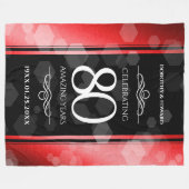 Elegant 80th Ruby Wedding Jubileum Celebration Fleece Deken (Voorkant (Horizontaal))